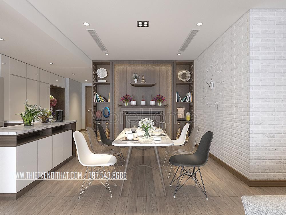 Thiết kế nội thất phòng khách chung cư Park Hill Hai Bà Trưng, Hà Nội